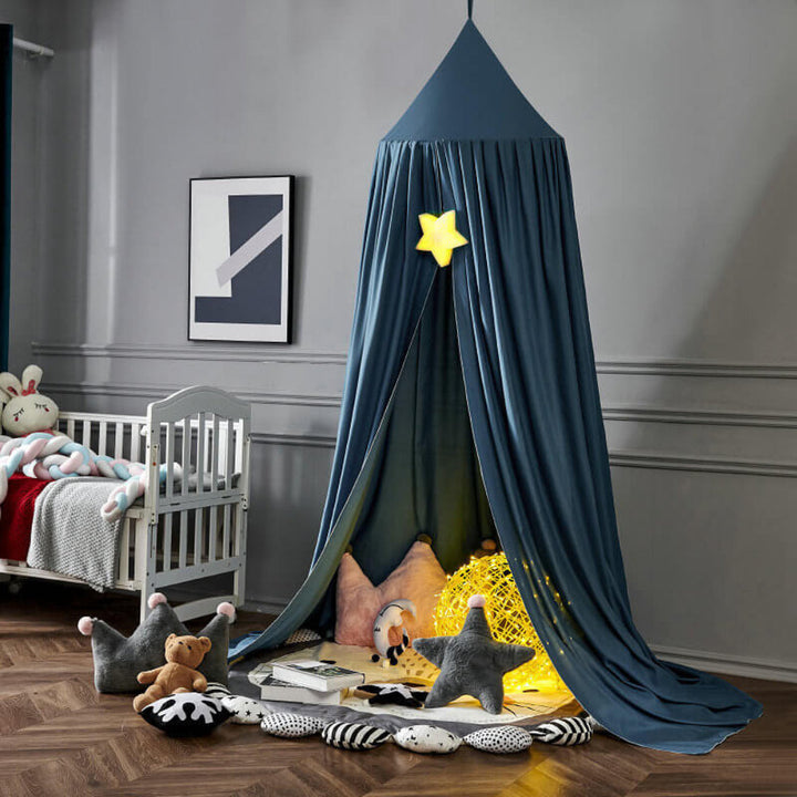 Kids' hanging canopy, ideal for a cozy reading nook or a magical play area in the bedroom.