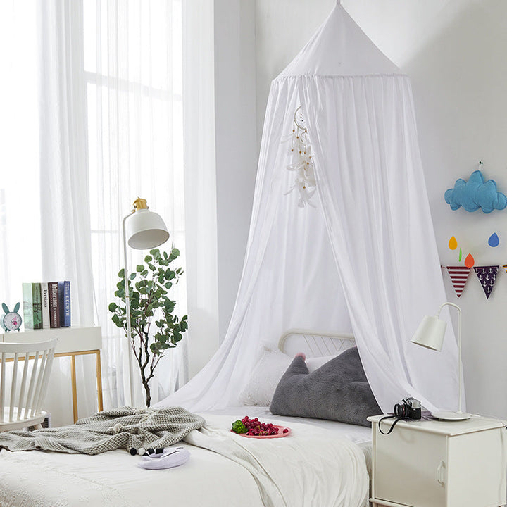 Versatile canopy bed net, suitable for a nursery or child's room, encouraging creative play.