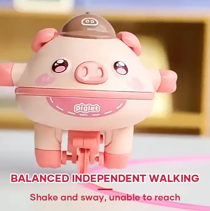 Cute pig balancing toy for kids, designed to wobble, offering engaging and interactive playtime.