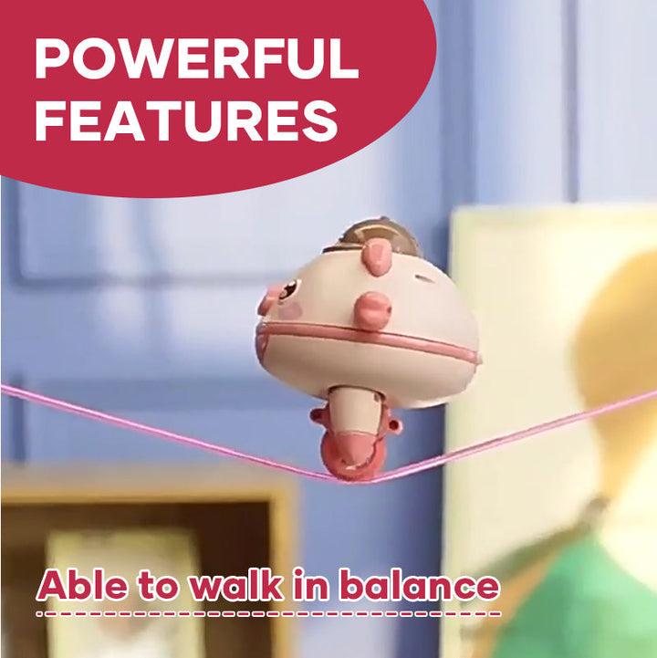 Interactive wobbling pig toy, a charming gift for children to enhance balancing skills and play.