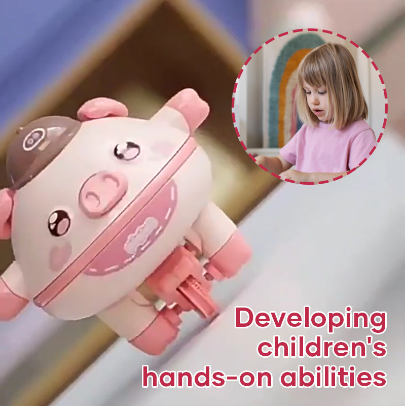 Kids' interactive pig toy emphasizing wobbling and balancing, a perfect present for playtime.