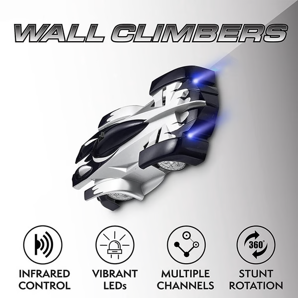 Packaged gravity-defying RC car, a fun remote control wall climbing toy gift for kids, boys & girls.