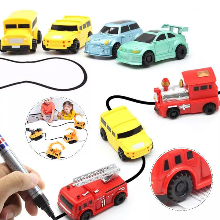 Novelty inductive car toy demonstrating its line-following capability