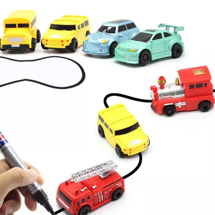 Blue kids inductive toy car, an educational and interactive vehicle toy gift