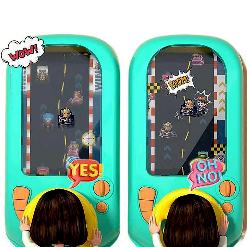 Interactive steering wheel adventure game for kids. Educational electronic toy enhances motor skills and imaginative play.