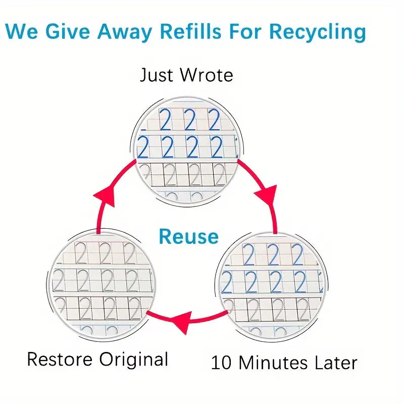 Reusable math skills practice book with disappearing ink for children, early education activity book