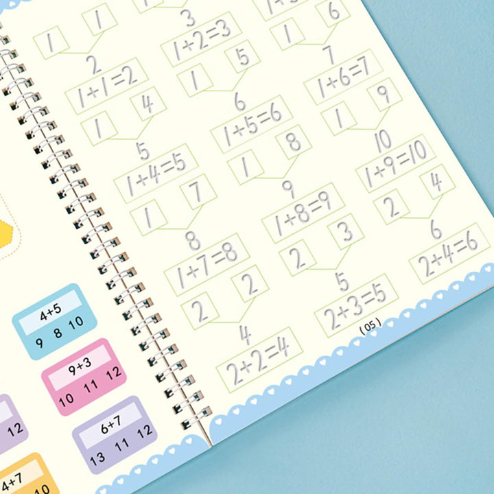 Colorful reusable practice book designed for kids to learn and improve handwriting, preschool activity