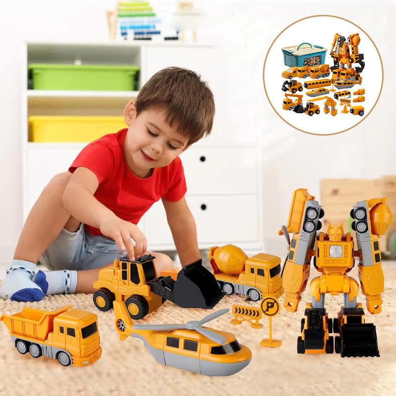 Kids' Magnetic Engineering Vehicle Building Set, transforming toy for imaginative construction play