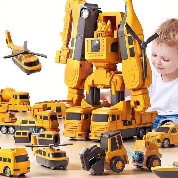Fun magnetic engineering vehicle transforming toy for children's development