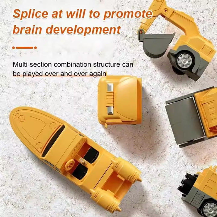 Colorful magnetic engineering vehicle toy for children, ideal educational gift