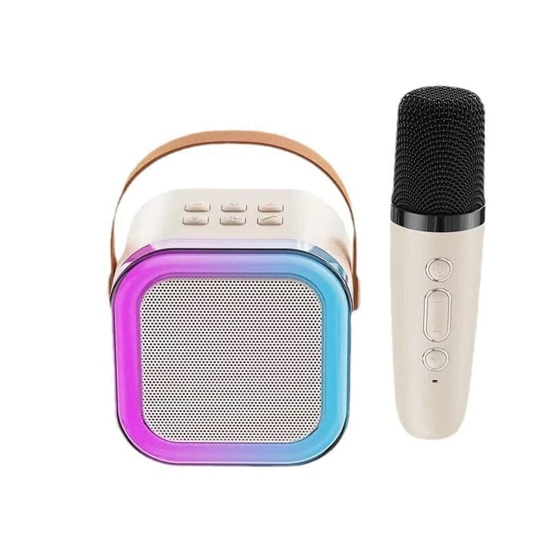 Rechargeable kids karaoke machine with wireless microphones for endless fun.