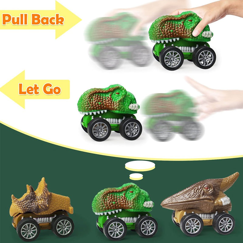 Kids' gift idea: a musical dinosaur truck toy with several mini dinosaur figures included