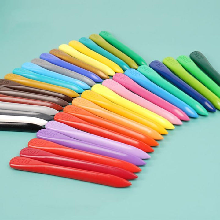 Colorful bean-shaped organic drawing crayons for kids, a safe and fun art supply set