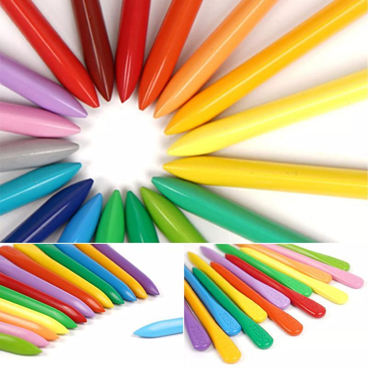 Close-up of bean-shaped organic crayons, perfect for little hands in a kids' drawing set