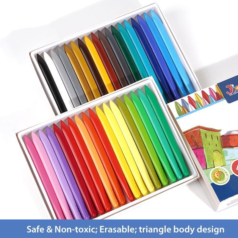 Assorted organic bean crayons in a kids' drawing set, promoting education and creative play