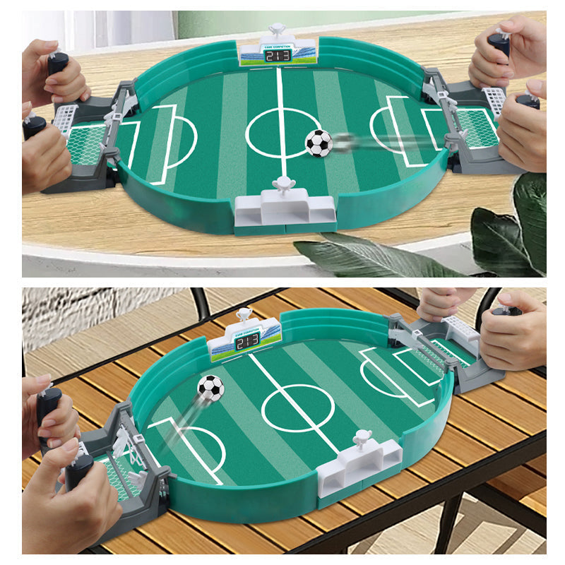 Interactive tabletop soccer game for kids, bright colors, durable plastic, engaging parent-child play