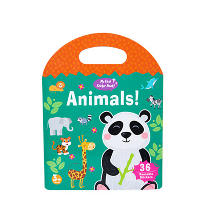 Assortment of themed jelly stickers scattered around an open quiet book, ready for imaginative play