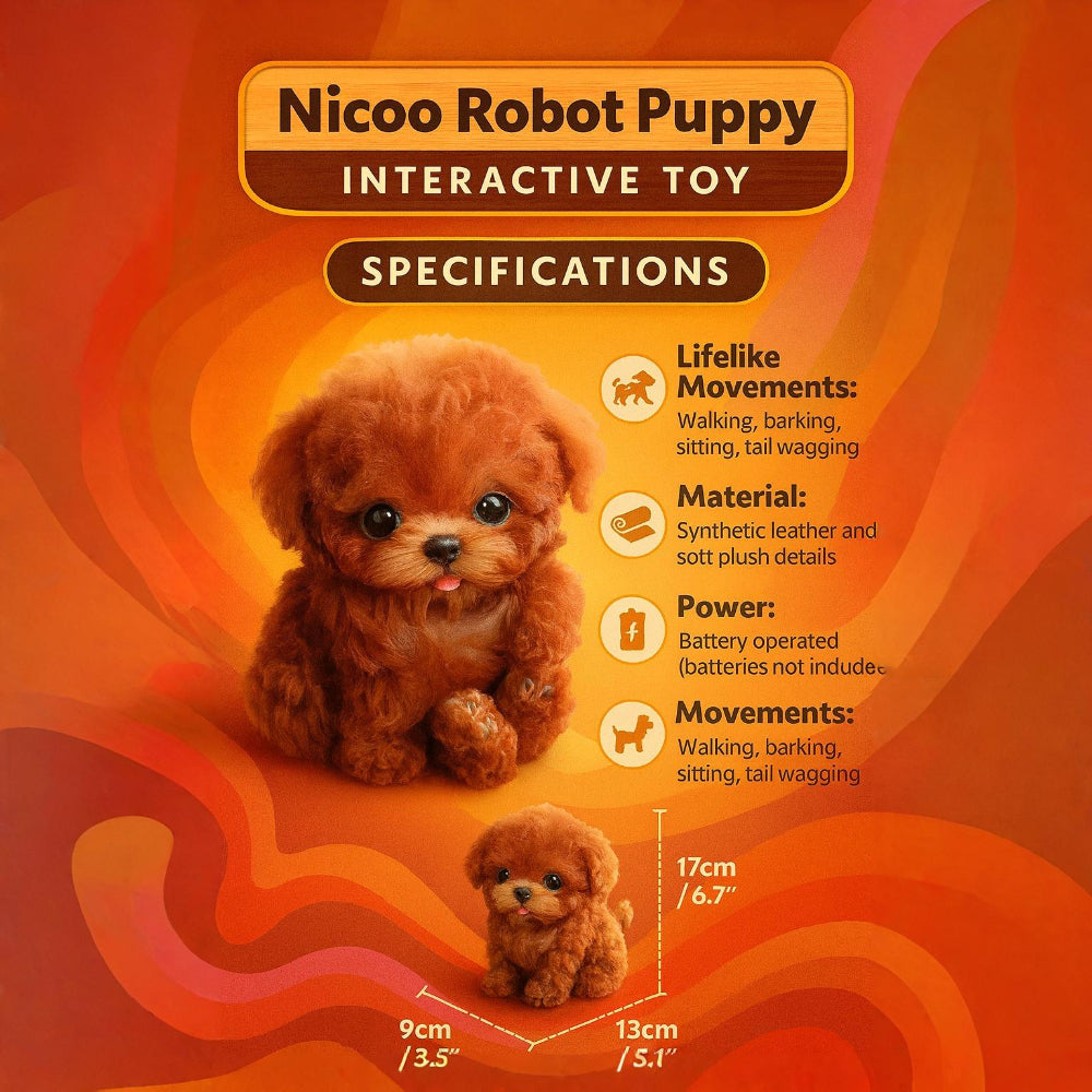 Children's interactive puppy robot pet, a realistic electronic dog toy that walks and barks.