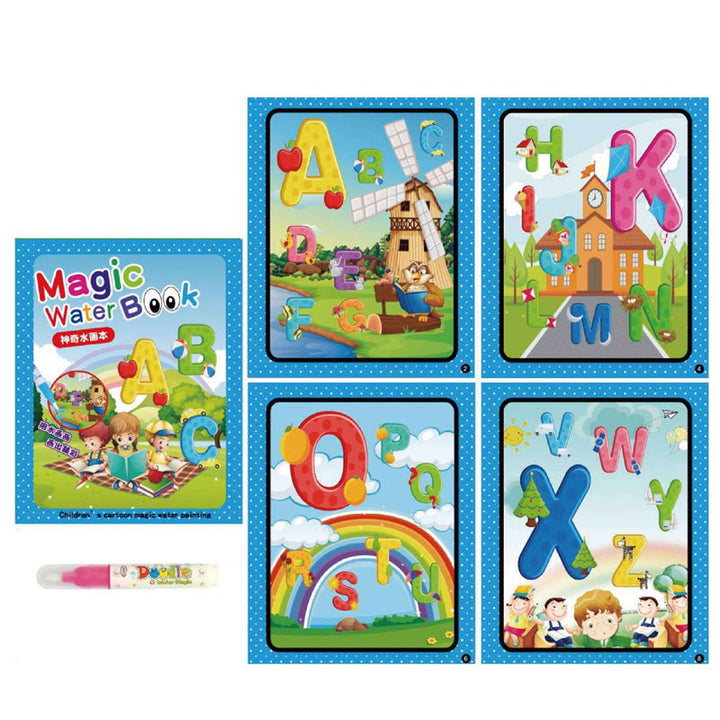Magic Water Coloring Book with a whimsical unicorn and rainbow design, appealing to kids