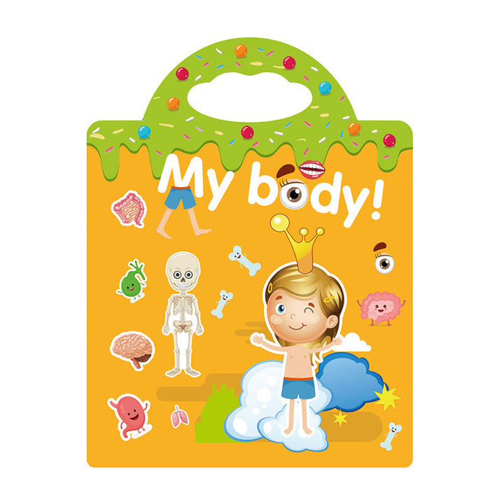 Toddler educational sticker book, with easy-to-peel reusable stickers for little hands
