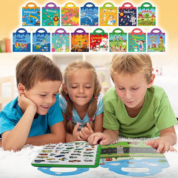 Educational Sticker Activity Book for kids, interactive learning fun for toddlers & preschoolers