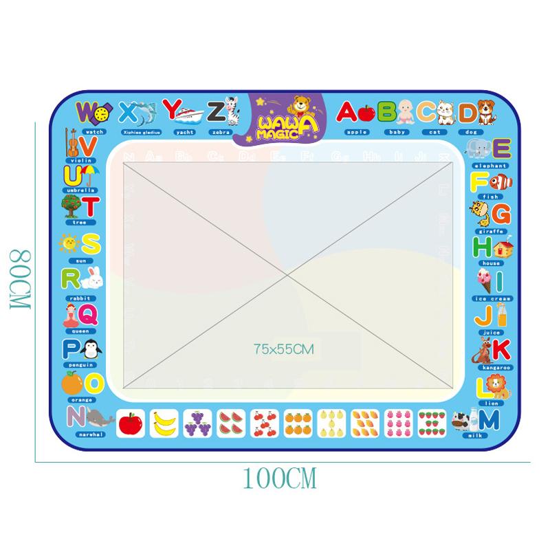 Water Doodle Mat demonstrating its reusable feature as drawings disappear when dry, kids' art fun