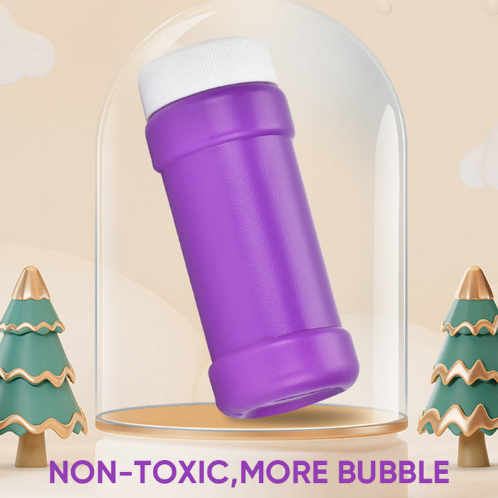 Packaging of the Santa Bubble Machine, highlighting 'Lights & Music' features, a perfect holiday gift toy