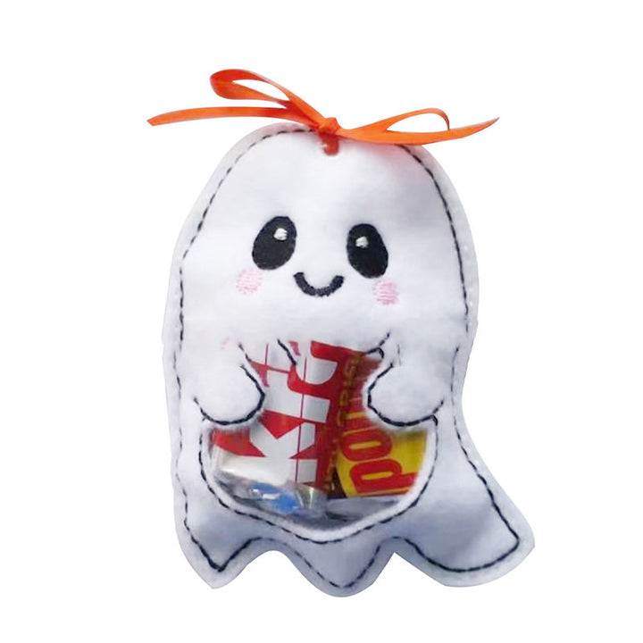 Assortment of vibrant pumpkin and ghost Halloween treat bags, ideal for kids' party favors