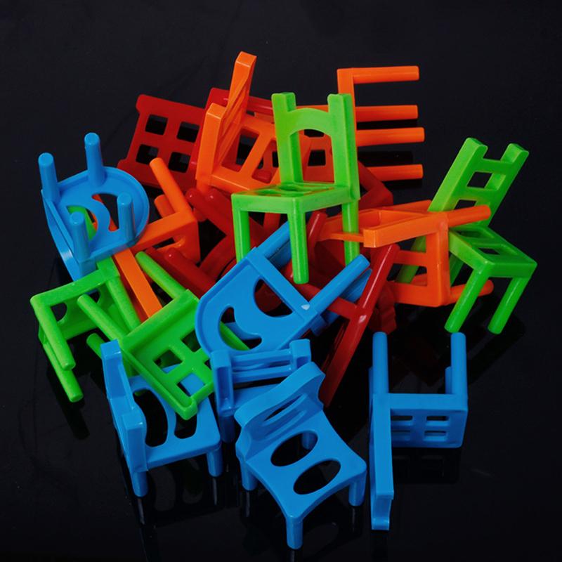 Top-down view of the Kids' Stacking Chairs game in progress, a challenging and fun activity