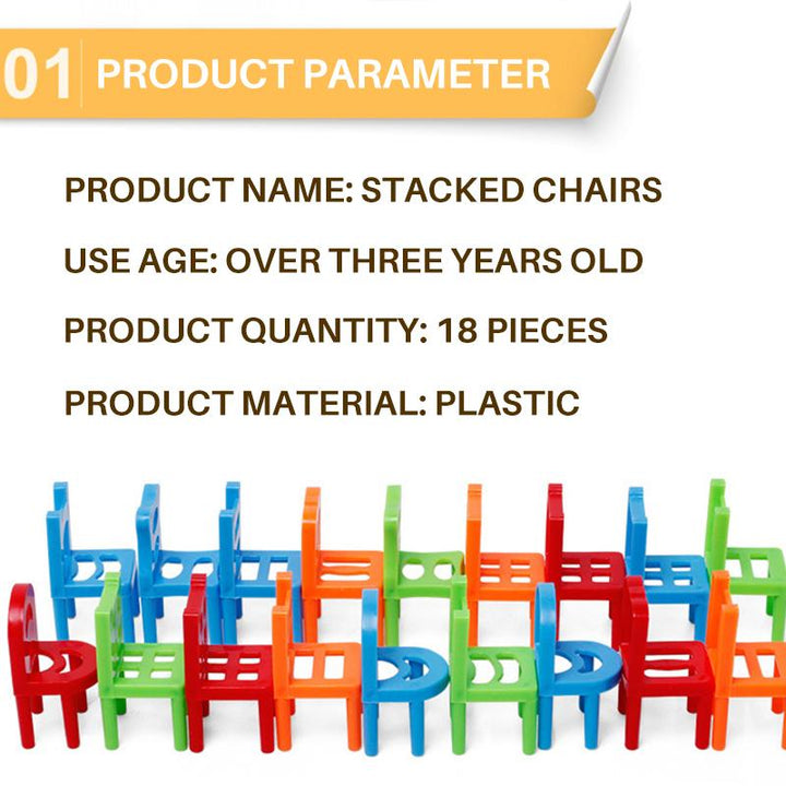 Group of kids laughing while playing the Stacking Chairs Balancing Game, promoting motor skills