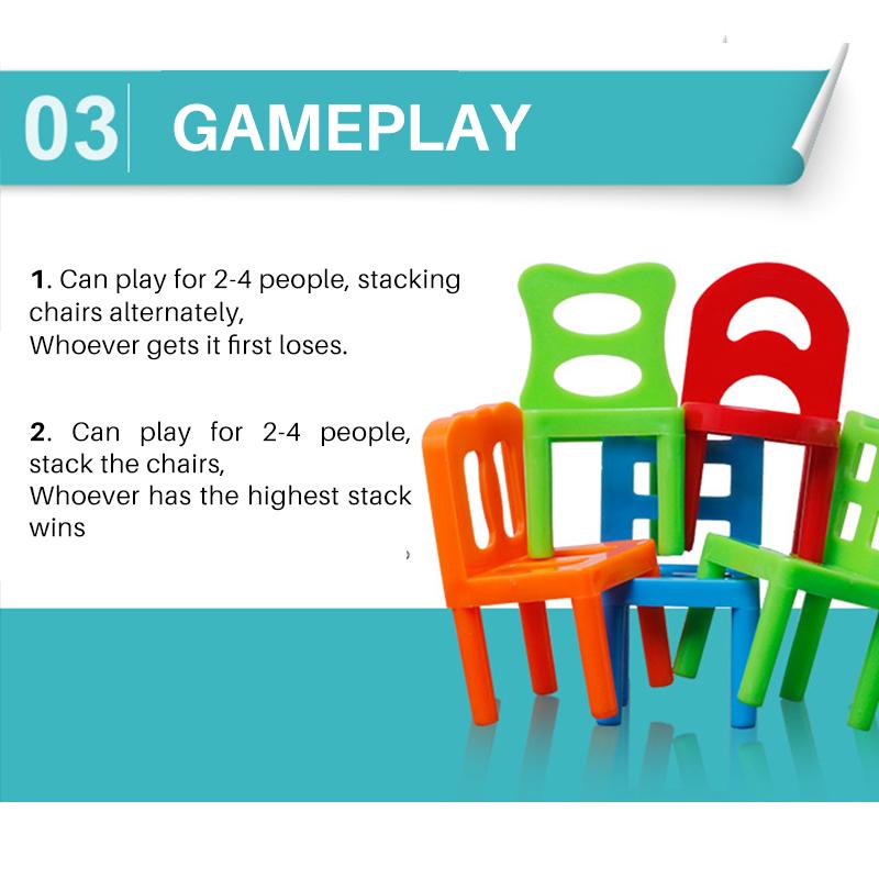 Vibrant Kids' Stacking Chairs game set, perfect for parties and developing fine motor skills