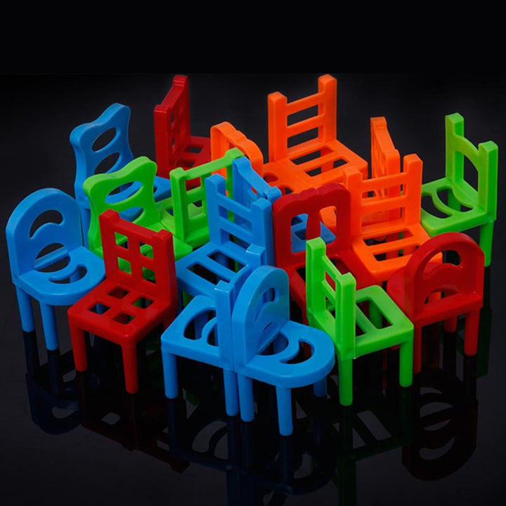 Boxed set of the Stacking Chairs Balancing Game Toy, illustrating its educational benefits for kids