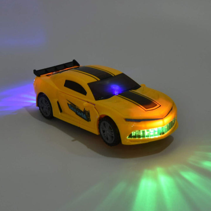 Transforming car toy designed for active play, with robust construction and captivating light and sound effects.