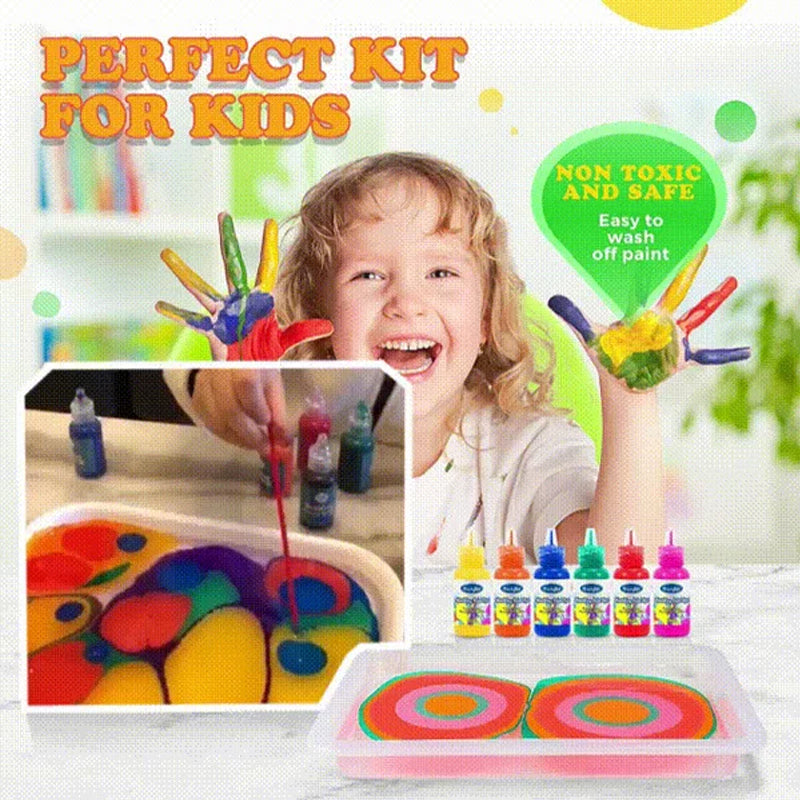 Kids' Water Marbling Paint Art Kit: non-toxic creative DIY craft for children's painting activity