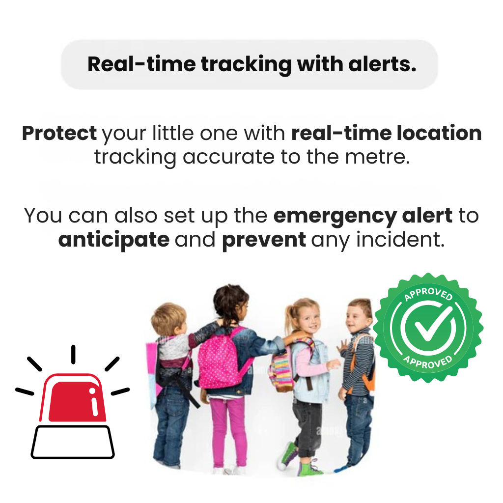 Durable, waterproof GPS tracker for children, ideal for active kids, real-time tracking & safety.