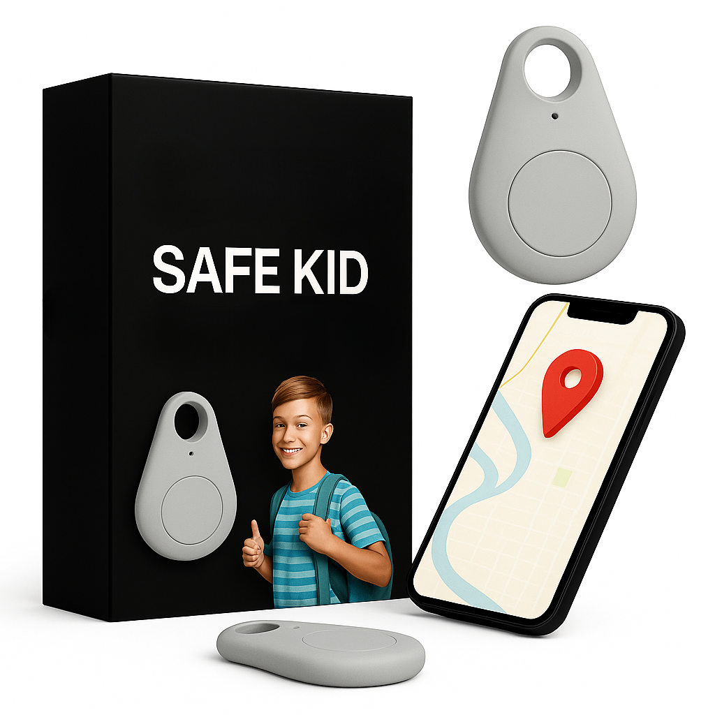 Parental control GPS tracker for kids, monitoring child safety with waterproof design & SOS alerts.