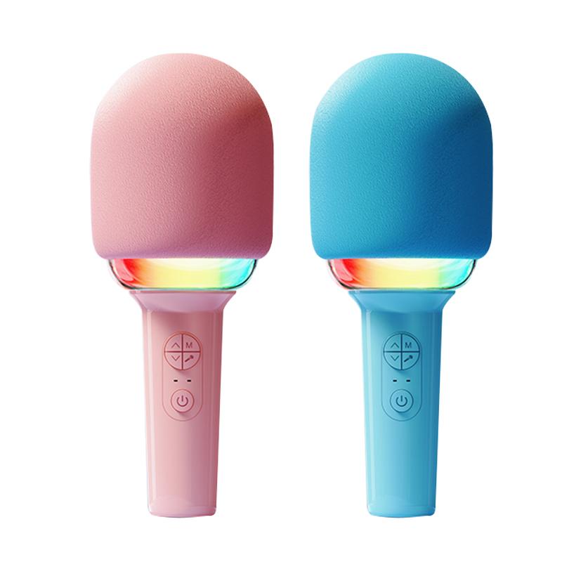 Kids wireless karaoke microphone with LED lights, perfect for party entertainment