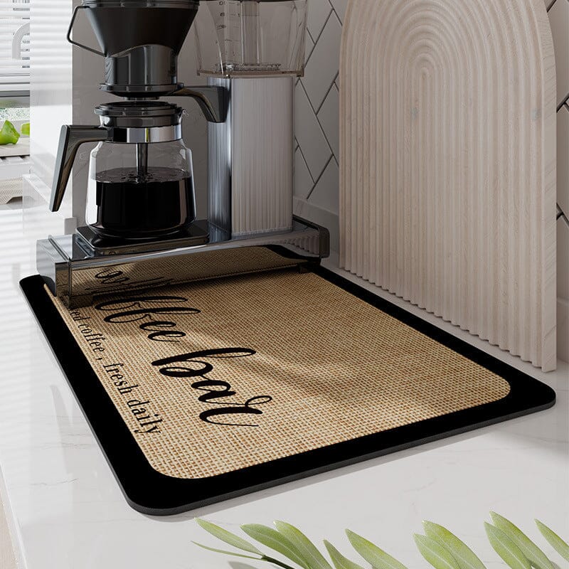 Kitchen cleaning accessory: absorbent mat simplifies dish drying routine