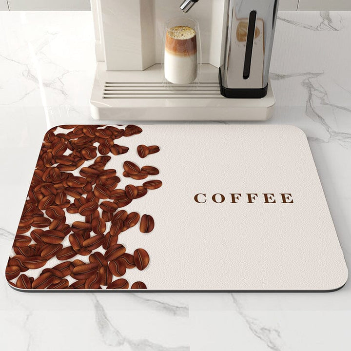 Stylish gray absorbent mat, complements any kitchen decor, practical and functional design