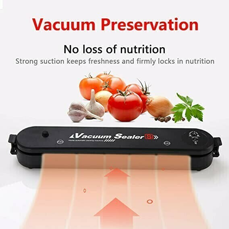 Automatic vacuum sealing system for food, a convenient kitchen appliance for everyday use.