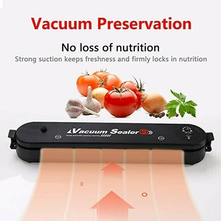 Automatic vacuum sealing system for food, a convenient kitchen appliance for everyday use.