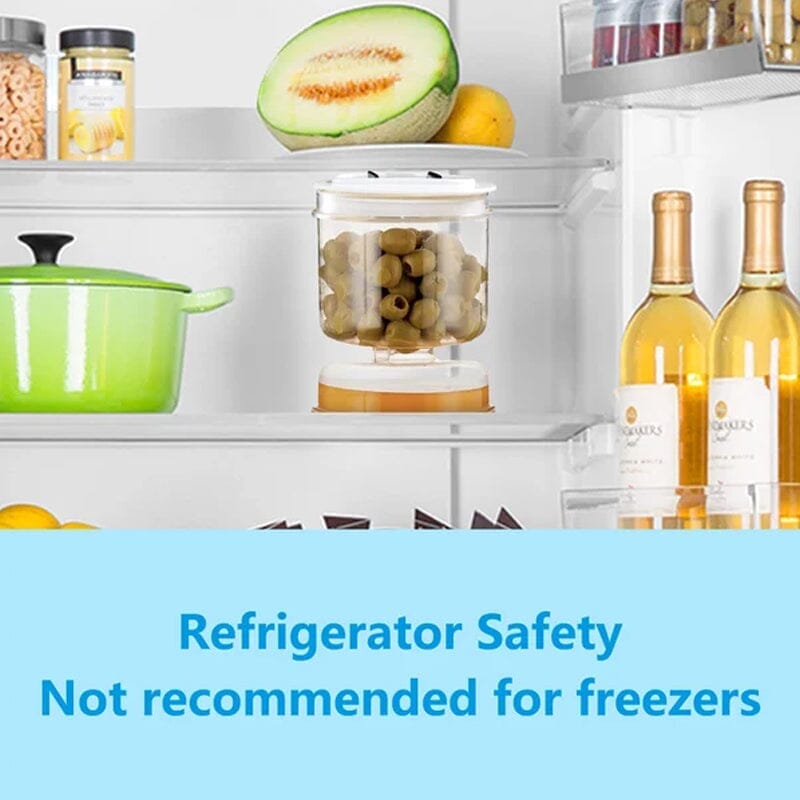 Airtight food storage container, Kitchen Pickle & Olive Jar with Strainer, durable glass