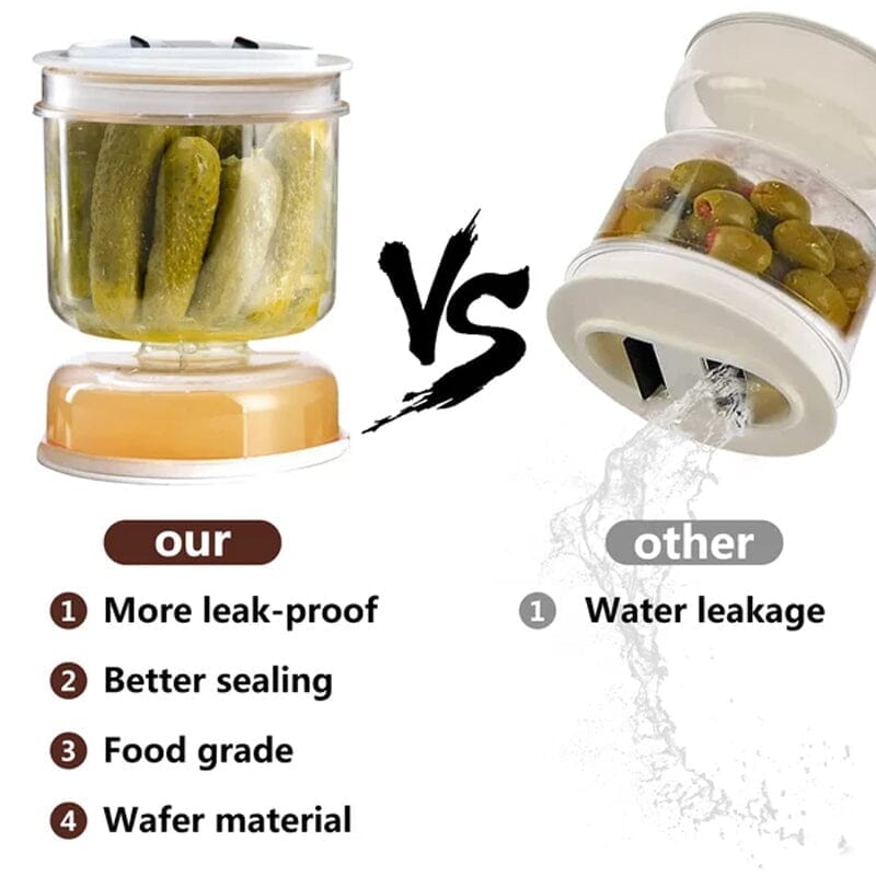 High-quality glass pickle jar with a convenient strainer insert for easy serving