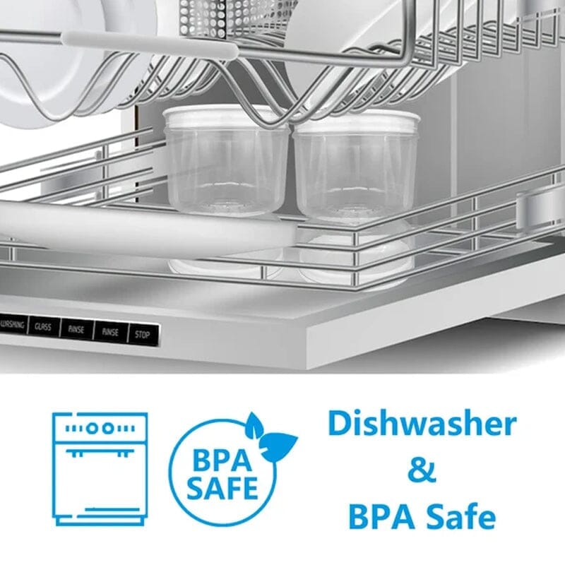 Modern kitchen food storage: Pickle & Olive Jar with Strainer, keeps contents fresh