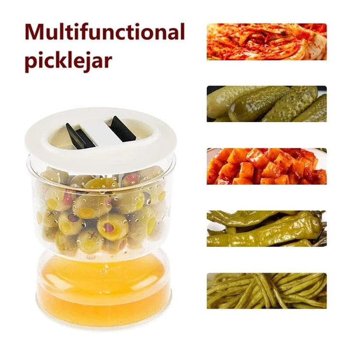 Compact and practical Kitchen Pickle & Olive Jar with Strainer for refrigerators