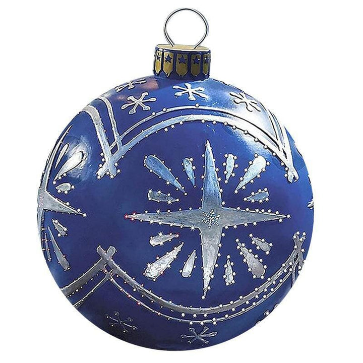 Giant red PVC inflatable ball, a whimsical outdoor Christmas decoration for the holidays