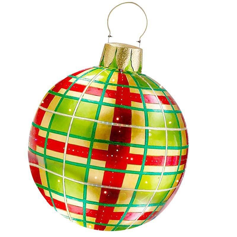 Inflatable red Christmas ornament for grand outdoor holiday displays and festive appeal