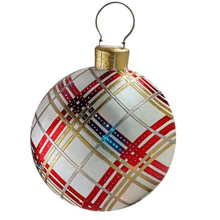 Durable outdoor inflatable Christmas ball, red with a vibrant holiday design, easy setup
