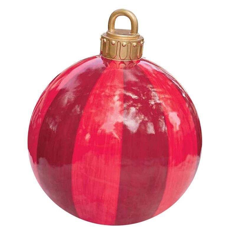 Festive red inflatable Christmas ball, perfect for creating a cheerful outdoor holiday atmosphere