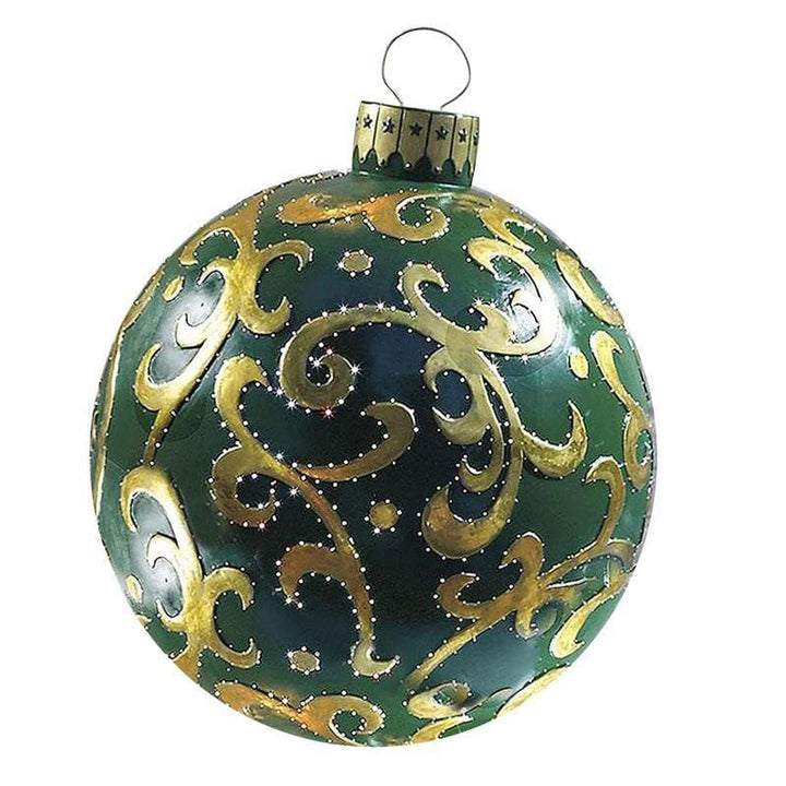 Large red inflatable holiday ball, an essential outdoor Christmas decoration for joyful displays